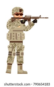 army soldier with assault ...le vector illustration
