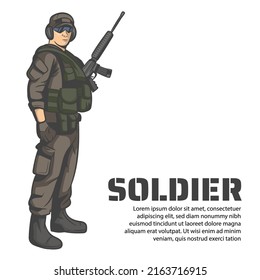 Army or soldier character vector