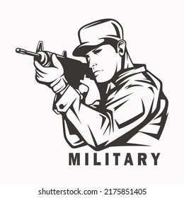 Army or soldier character vector collection. logo and mascot