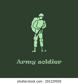 Army soldier doodle icon