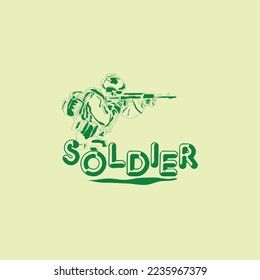 Army Soldier  Green Logo, Fighter, aggressive, military, sports, warrior, war