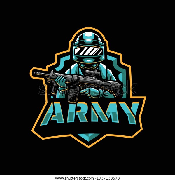 Army Soldier Mascot Logo Design Illustration Stock Vector (Royalty Free ...