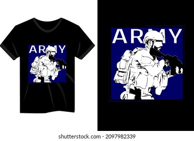 Army soldier mockup t shirt design