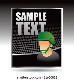 army soldier on black halftone banner