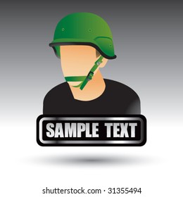 army soldier on nameplate