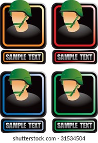 army soldier on nameplate