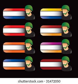 army soldier on specialized banners