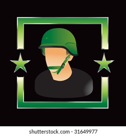 soldado del ejército con antecedentes de estrella