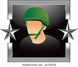 army soldier on star background