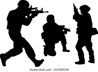 Army Soldier Silhouette Illustration Vector