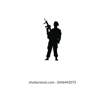army soldier silhouette make with vector arts