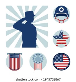 army soldier and usa badges