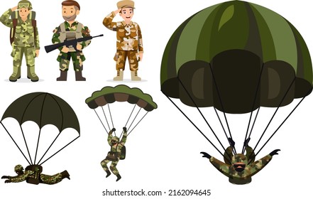 Army soldiers icon cartoon character