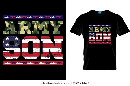 Army Son-Army USA Flag T Shirt Design Template vector