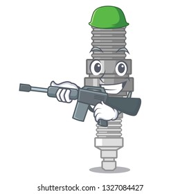 Army spark plug in the character shape