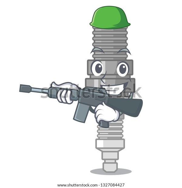 Army spark plug in the\
character shape