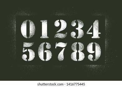 Army spray stencil numbers font