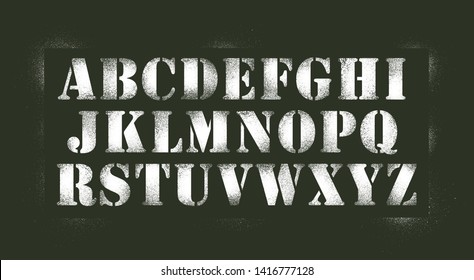 Army spray stencil numbers font