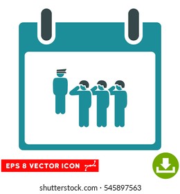Army Squad Calendar Day icon. Vector EPS illustration style is flat iconic bicolor symbol, soft blue colors.