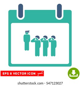 Army Squad Calendar Day icon. Vector EPS illustration style is flat iconic bicolor symbol, cobalt and cyan colors.