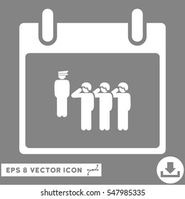 Army Squad Calendar Day icon. Vector EPS illustration style is flat iconic symbol, white color.