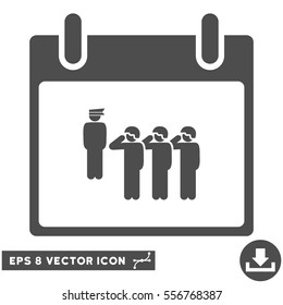 Army Squad Calendar Day icon. Vector EPS illustration style is flat iconic symbol, gray color.