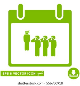 Army Squad Calendar Day icon. Vector EPS illustration style is flat iconic symbol, eco green color.