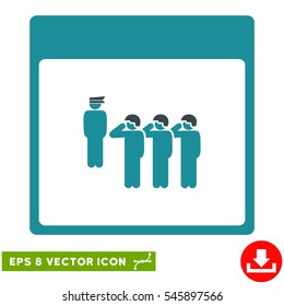 Army Squad Calendar Page icon. Vector EPS illustration style is flat iconic bicolor symbol, soft blue colors.