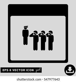 Army Squad Calendar Page icon. Vector EPS illustration style is flat iconic symbol, black color.