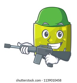 Army square character cartoon style