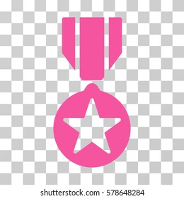 Army Star Award icon. Vector illustration style is flat iconic symbol, pink color, transparent background. Designed for web and software interfaces.