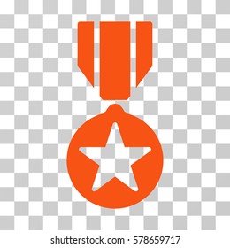 Army Star Award icon. Vector illustration style is flat iconic symbol, orange color, transparent background. Designed for web and software interfaces.