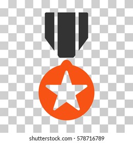 Army Star Award icon. Vector illustration style is flat iconic bicolor symbol, orange and gray colors, transparent background. Designed for web and software interfaces.
