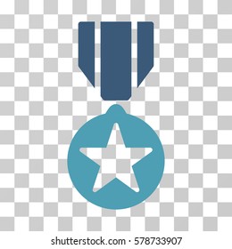 Army Star Award icon. Vector illustration style is flat iconic bicolor symbol, cyan and blue colors, transparent background. Designed for web and software interfaces.