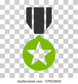 Army Star Award icon. Vector illustration style is flat iconic bicolor symbol, eco green and gray colors, transparent background. Designed for web and software interfaces.