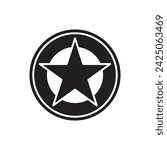 Army star icon, template for graphic and web design. vector illustration