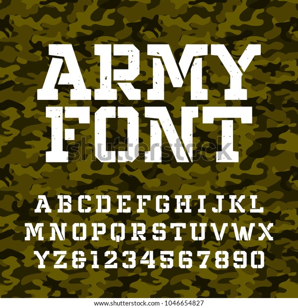 Army Stencil Alphabet Font Type Letters Stock Vector (Royalty Free ...