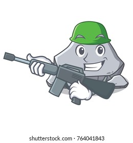 Army stone character cartoon style