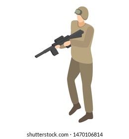 Army striker icon. Isometric of army striker vector icon for web design isolated on white background