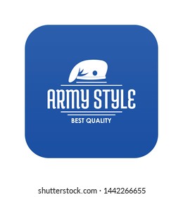 Army style icon blue vector isolated on white background
