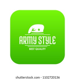 Army style icon green vector isolated on white background