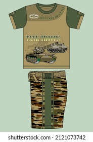 ARMY styles design vektor for kids clothing set