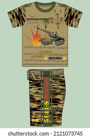 ARMY styles design vektor for kids clothing set