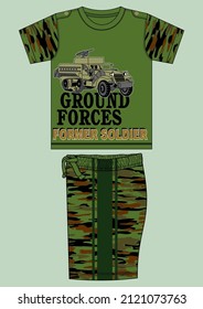 ARMY styles design vektor for kids clothing set