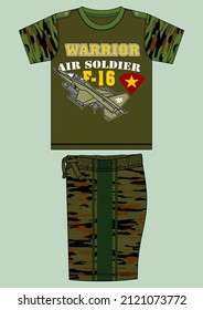 ARMY styles design vektor for kids clothing set