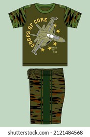 ARMY Stile Design vektor für Kinderbekleidung