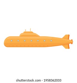 Army submarine icon. Cartoon of Army submarine vector icon for web design isolated on white background