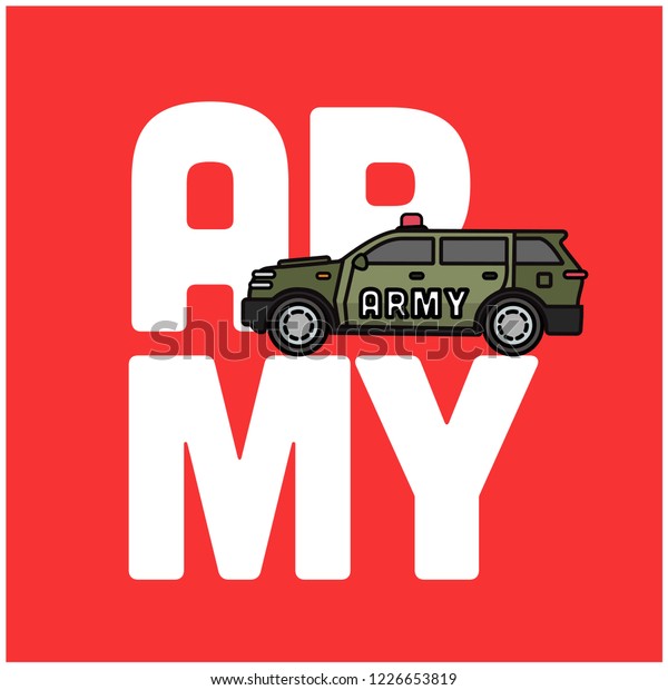 Army SUV Car Vector\
Typography
