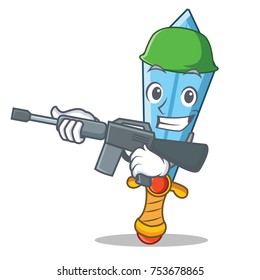 Army sword character cartoon style vector illustration