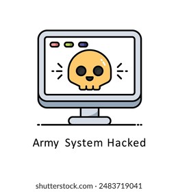 Army  System Hacked vector   Filled outline Design illustration. Symbol on White background EPS 10 File